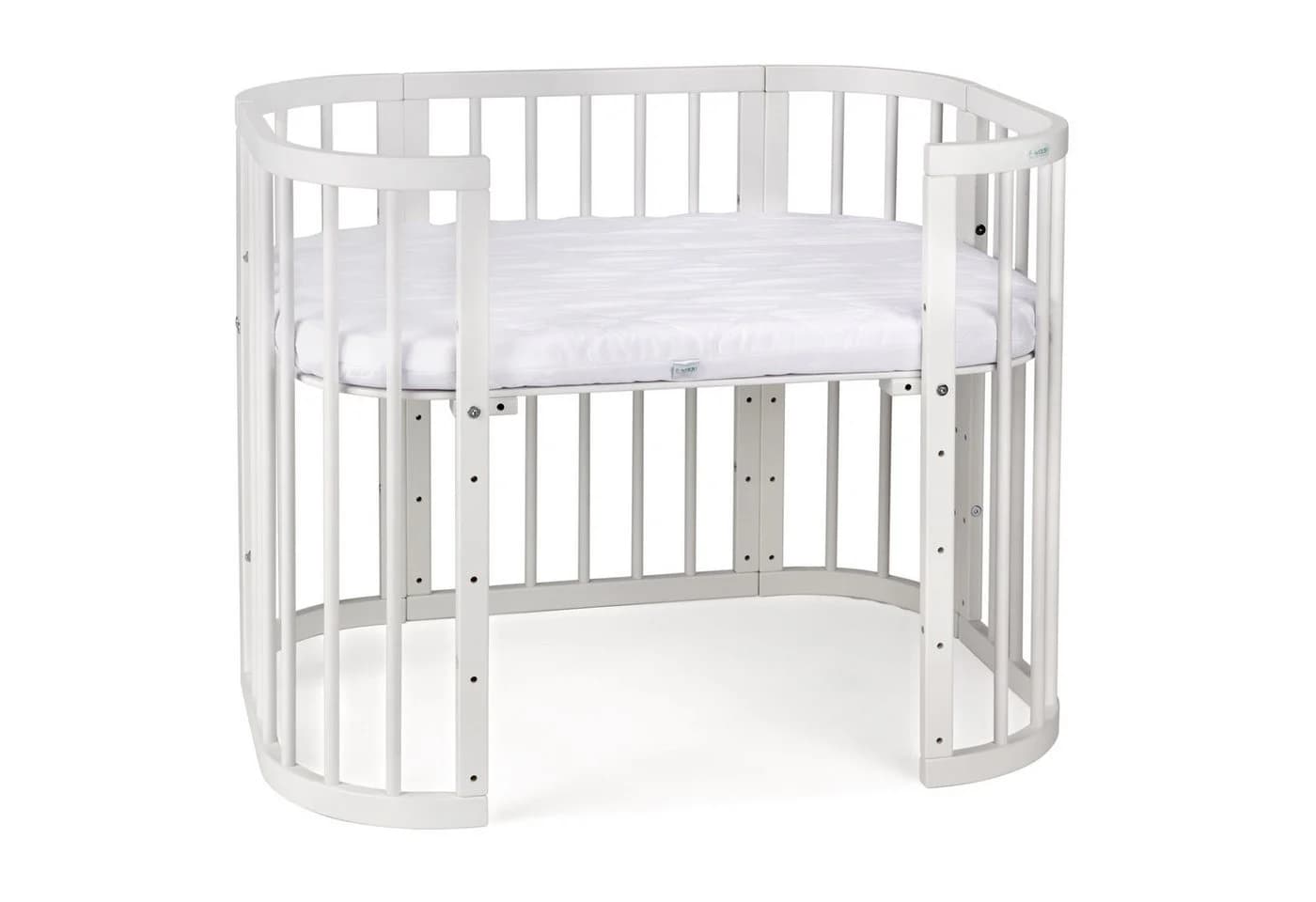 Waldin 5-in-1 Babybett aus Buchenholz mit Matratze Weiß - Bild 4