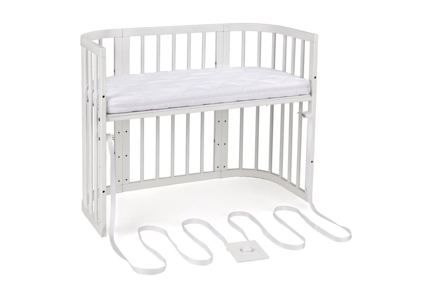 Waldin 5-in-1 Babybett aus Buchenholz mit Matratze Weiß - Bild 5