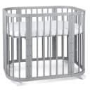 Waldin 5-in-1 Babybett aus Buchenholz mit Matratze grau Bild 1