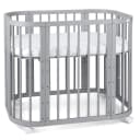 Waldin 5-in-1 Babybett aus Buchenholz mit Matratze grau Bild 2