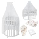 Waldin Babybett OWAL 7in1 mitwachsendes Kinderbett mit Matratze Bild 1
