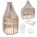 Waldin Babybett OWAL 7-in-1 Kinderbett mit Matratze Buche Bild 1