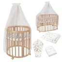 Waldin Babybett OWAL 7in1 Kinderbett mitwachsend mit Matratze Bild 1