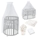 Waldin Babybett OWAL 7-in-1 Kinderbett mit Matratze Bild 1