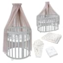 Waldin Babybett OWAL 7in1 mit Matratze - Mitwachsendes Kinderbett Buche Bild 1