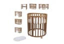 Waldin Babybett OWAL aus Holz 7in1 mit Matratze, mitwachsend Bild 3