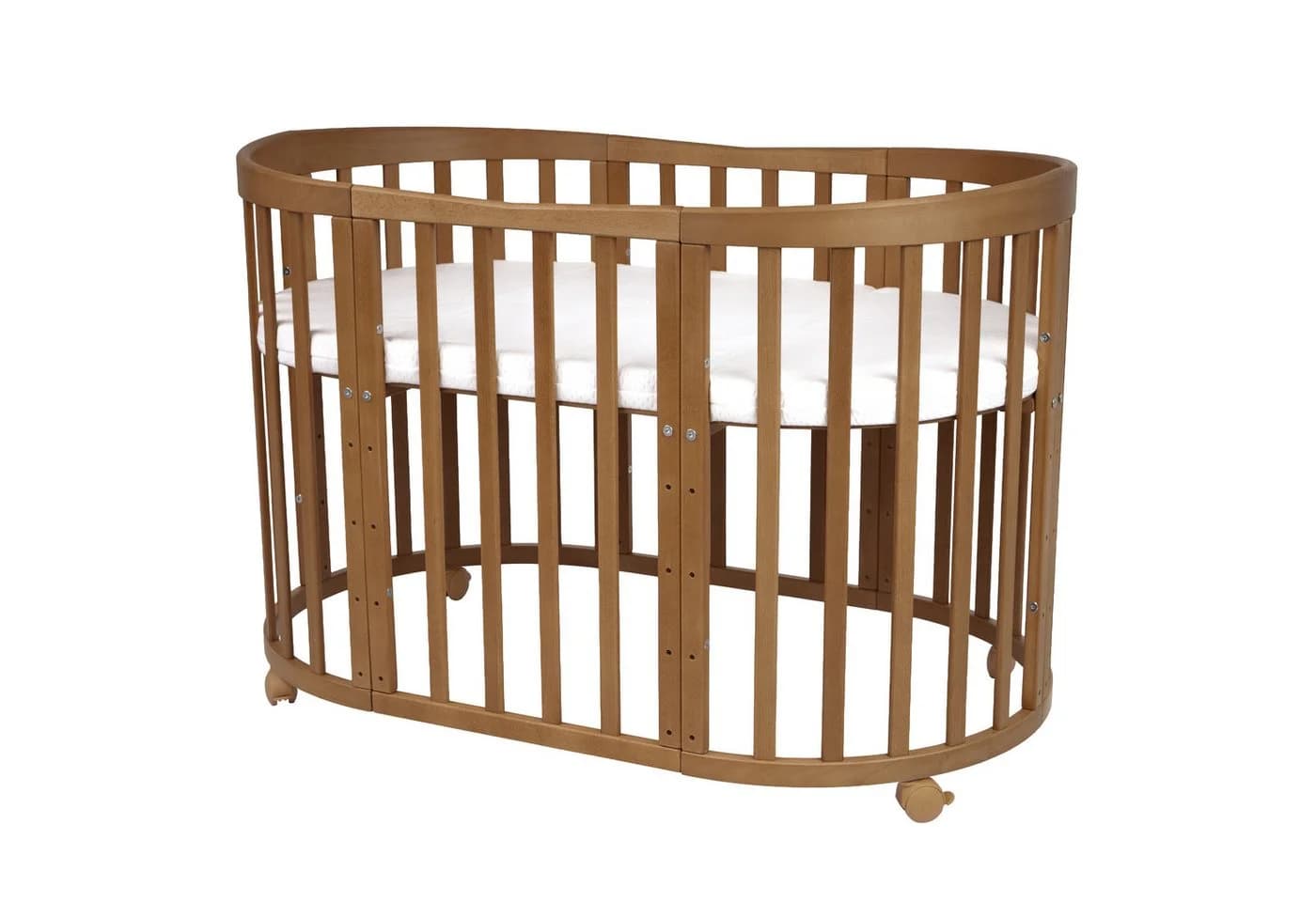 Waldin Babybett OWAL aus Holz 7in1 mit Matratze, mitwachsend - Bild 5