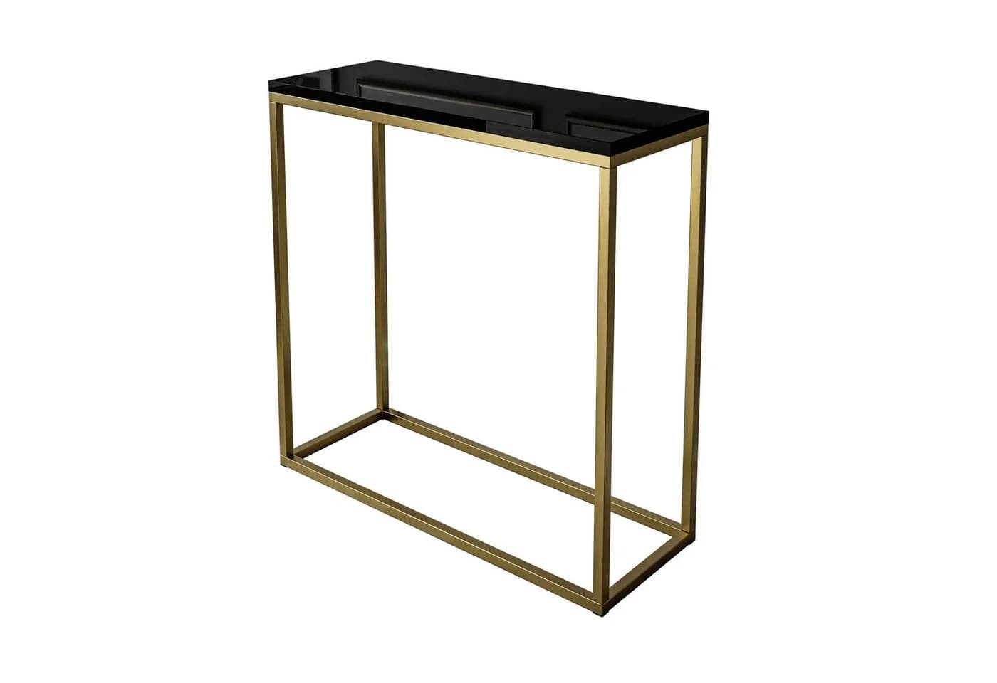 Lookway Konsolentisch MODERN Schwarz Hochglanz mit goldfarbenem Gestell - Bild 2