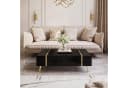 Lookway Couchtisch ONYX Schwarz Hochglanz mit goldenen Beinen Bild 1