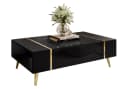 Lookway Couchtisch ONYX Schwarz Hochglanz mit goldenen Beinen Bild 2