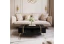 Lookway Couchtisch ONYX Schwarz Hochglanz mit goldenen Beinen Bild 3
