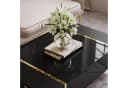 Lookway Couchtisch ONYX Schwarz Hochglanz mit goldenen Beinen Bild 4