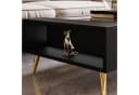Lookway Couchtisch ONYX Schwarz Hochglanz mit goldenen Beinen Bild 5