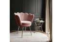 Lookway Polsterstuhl SHELLY Samt Muschelstuhl mit goldenen Metallbeinen Rosa Bild 1