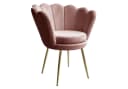 Lookway Polsterstuhl SHELLY Samt Muschelstuhl mit goldenen Metallbeinen Rosa Bild 2