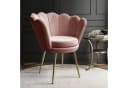 Lookway Polsterstuhl SHELLY Samt Muschelstuhl mit goldenen Metallbeinen Rosa Bild 3