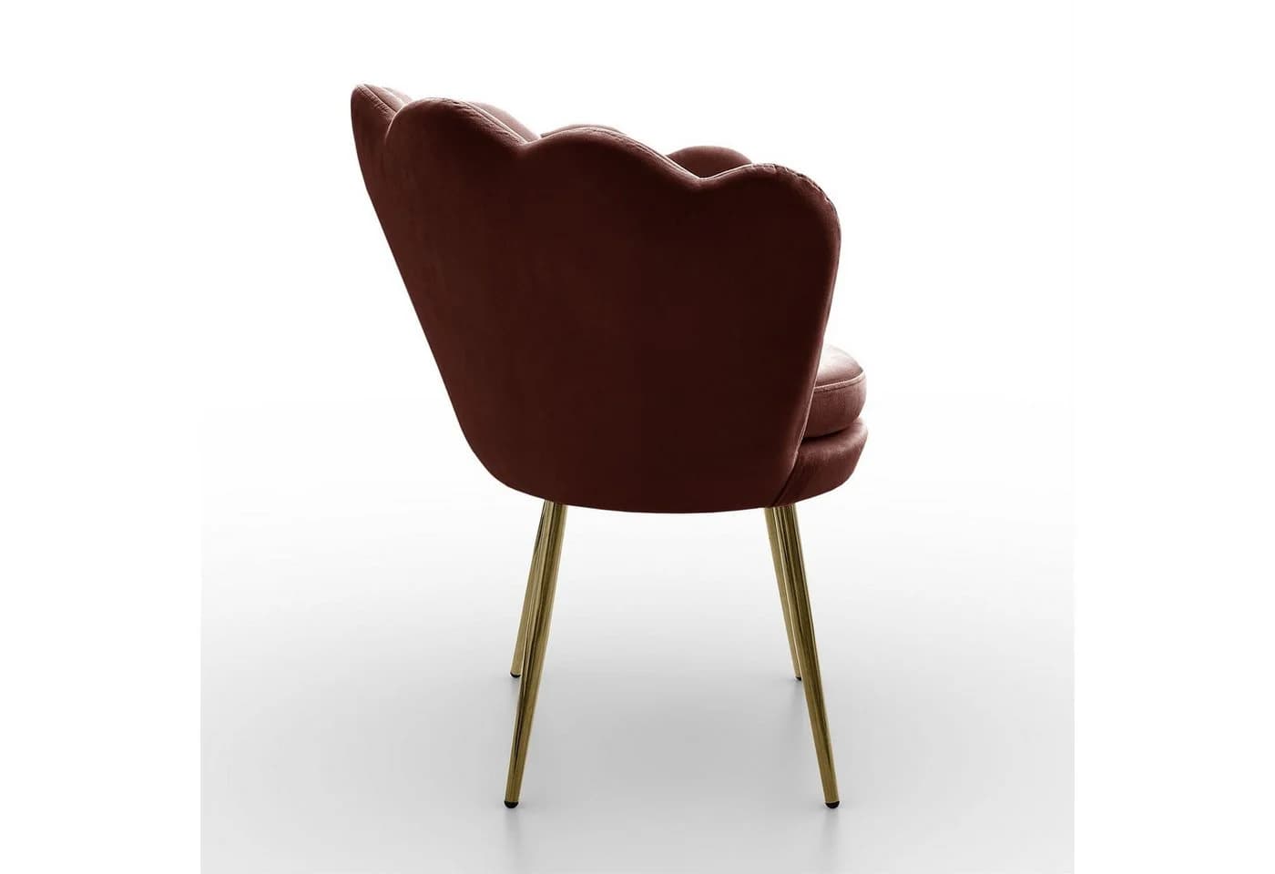 Lookway Polsterstuhl SHELLY Samt Muschelstuhl mit goldenen Metallbeinen Rosa - Bild 5