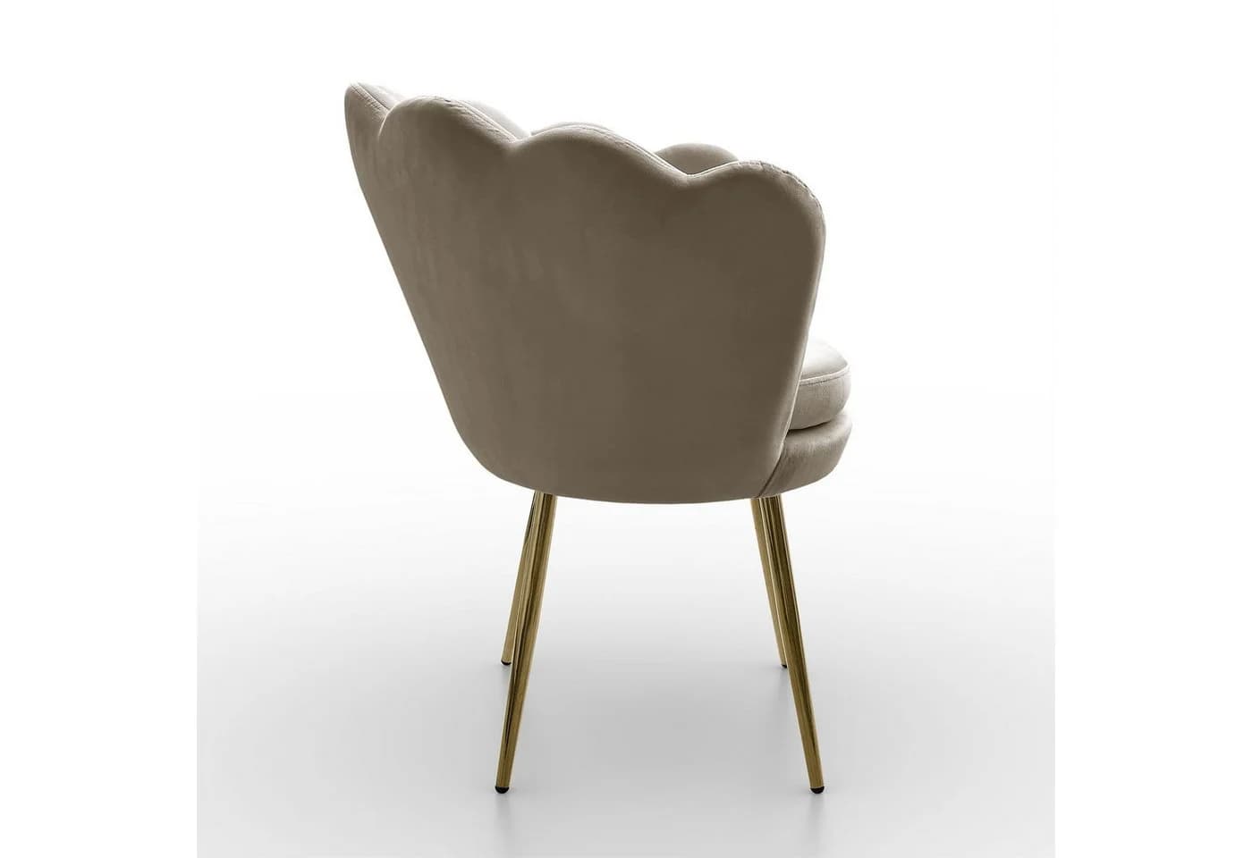 Lookway Polsterstuhl SHELLY Samt Muschel-Stuhl mit goldenen Metallbeinen - Bild 5
