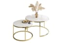 Lookway Couchtisch SELAVI 2er Set Gold Chrom Metallgestell Bild 2