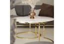 Lookway Couchtisch SELAVI 2er Set Gold Chrom Metallgestell Bild 3