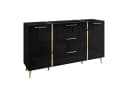 Lookway Kommode ONYX Schwarz Hochglanz Goldgriffe Push-Open Bild 2