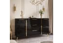 Lookway Kommode ONYX Schwarz Hochglanz Goldgriffe Push-Open Bild 3