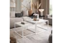 Lookway Couchtisch YOSHI GLASS 2in1 Weiß/Schwarz Metall und Glas Bild 1