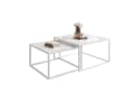 Lookway Couchtisch YOSHI GLASS 2in1 Weiß/Schwarz Metall und Glas Bild 2