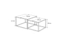 Lookway Couchtisch YOSHI GLASS 2in1 Weiß/Schwarz Metall und Glas Bild 5