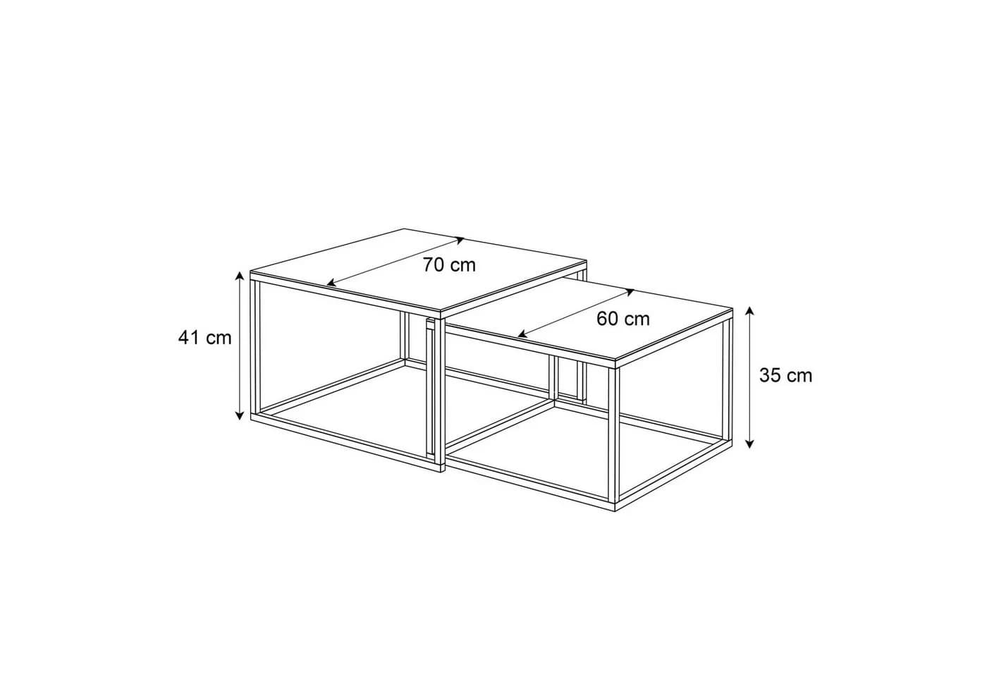 Lookway Couchtisch YOSHI GLASS 2in1 Weiß/Schwarz Metall und Glas - Bild 5