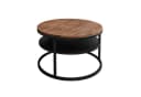 Lookway CIRI LOFT Couchtisch mit Ablage, Rund, Braun/Schwarz Bild 2