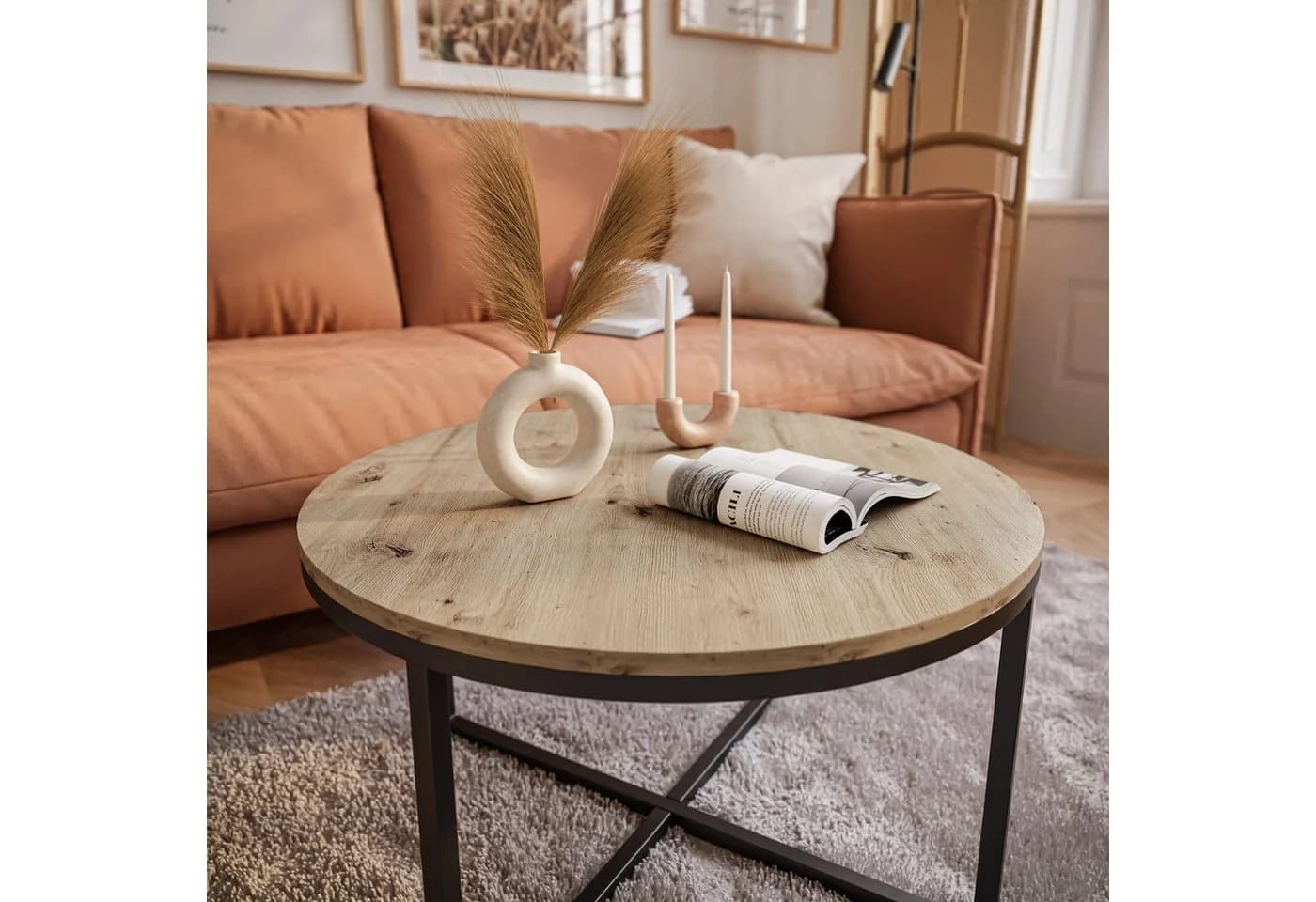 Lookway Couchtisch CIRI-X LOFT Schwarz Eiche Laminat - Bild 4