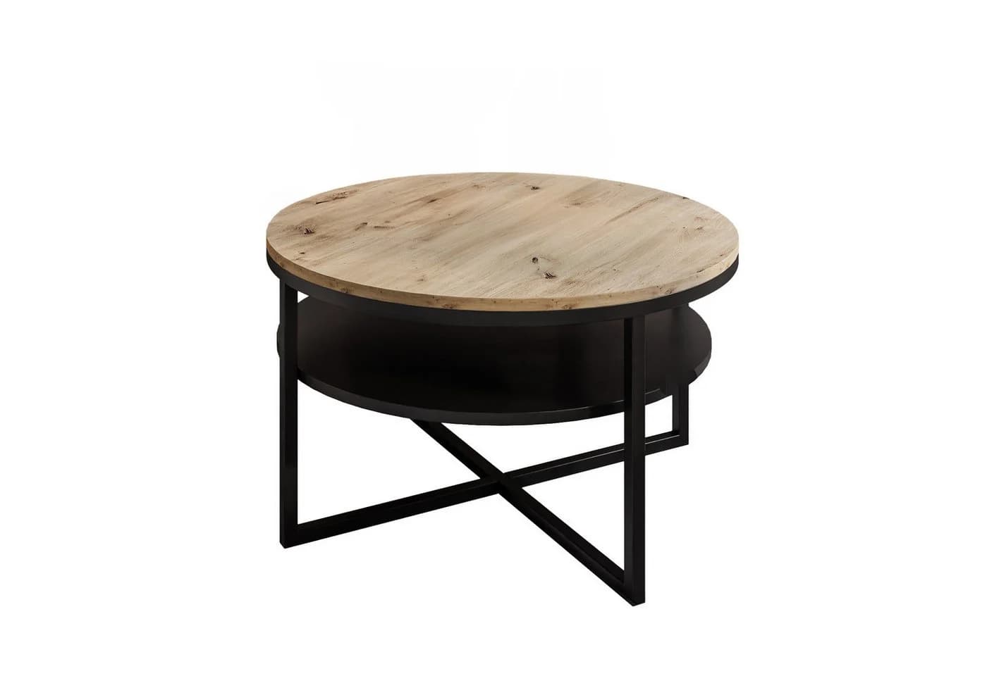 Lookway Couchtisch CIRI-X LOFT mit Ablage Schwarz/Braun - Bild 2