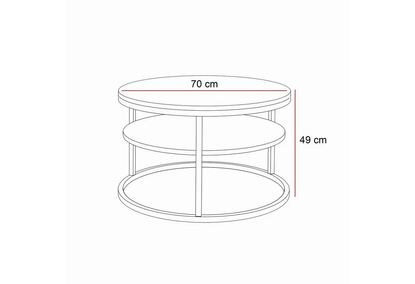 Lookway Couchtisch CIRI Weiß Hochglanz mit Ablage - Bild 5