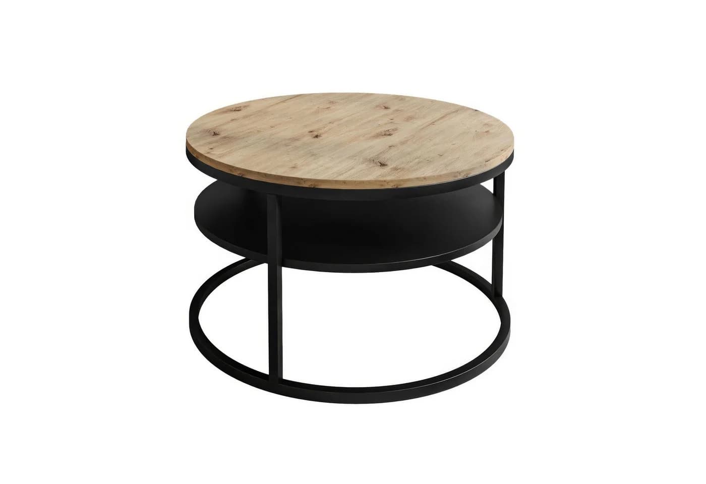 Lookway Couchtisch CIRI LOFT mit Ablage Schwarz/Braun - Bild 2