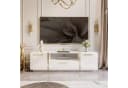 Lookway Lowboard TV ONYX Hochglanz Weiß mit goldenen Griffen Bild 3