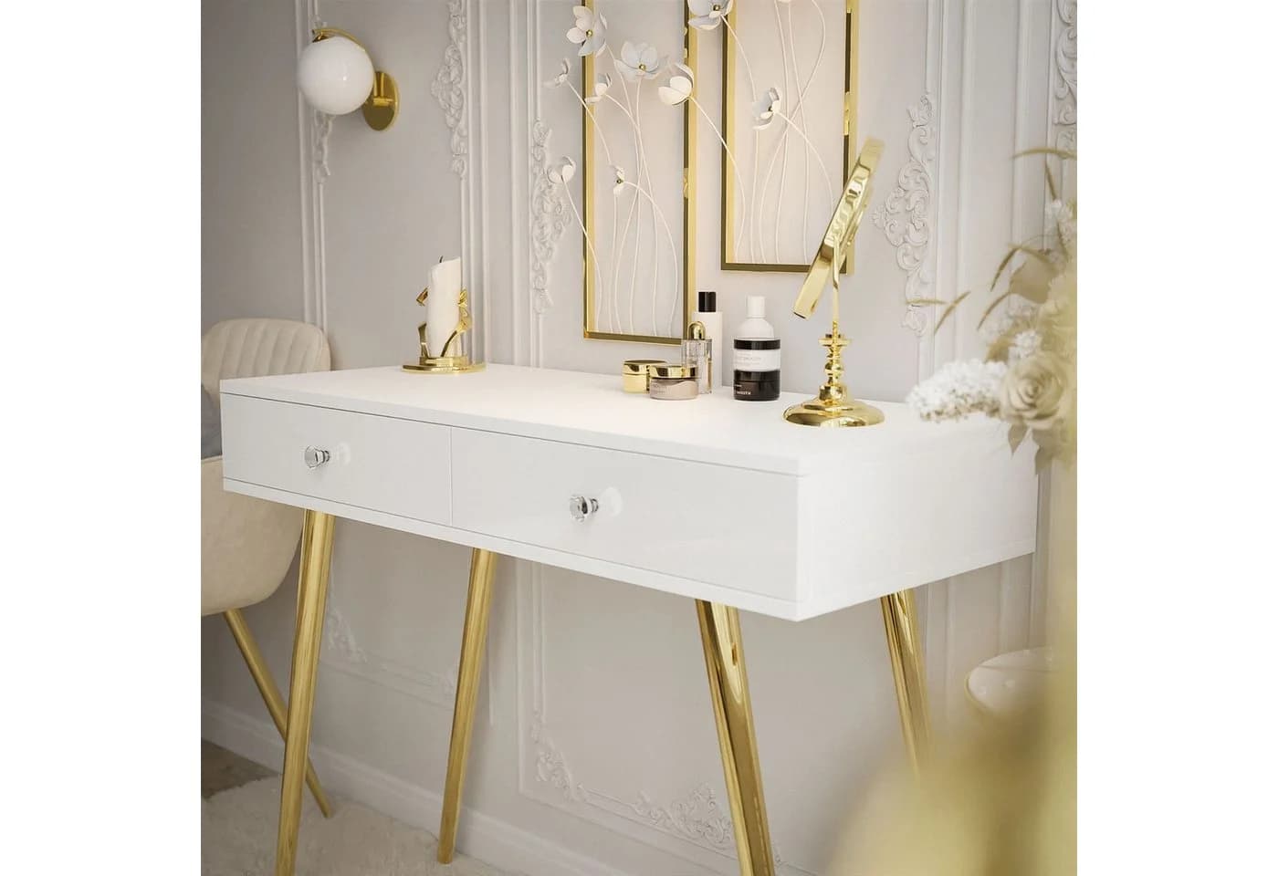 Lookway Konsolentisch SIENNA GOLD mit Schubladen - Bild 5