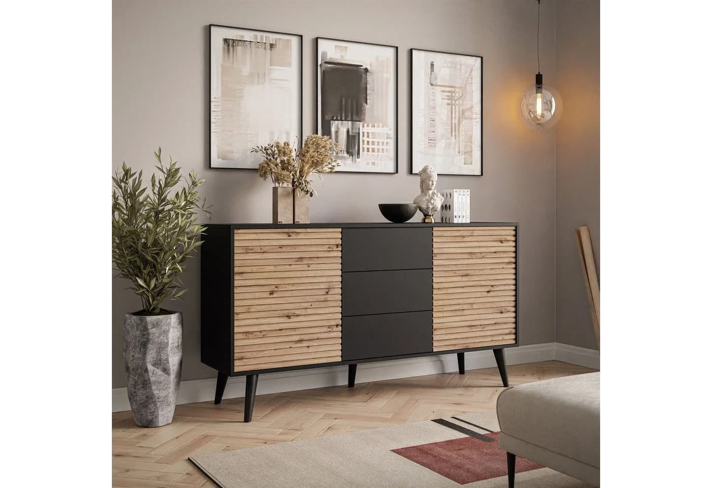 Lookway Kommode CONE KSZ154 Zweitürige Sideboard mit Schubladen