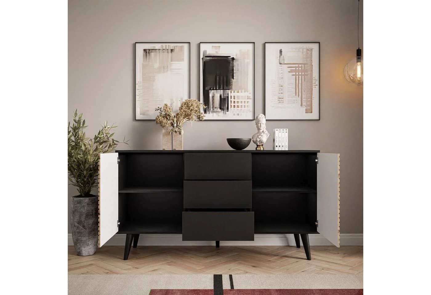 Lookway Kommode CONE KSZ154 Zweitürige Sideboard mit Schubladen - Bild 3