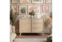 Lookway Kommode ALOE KSZD106 mit Drehtür und drei Schubladen Sandbeige Bild 1