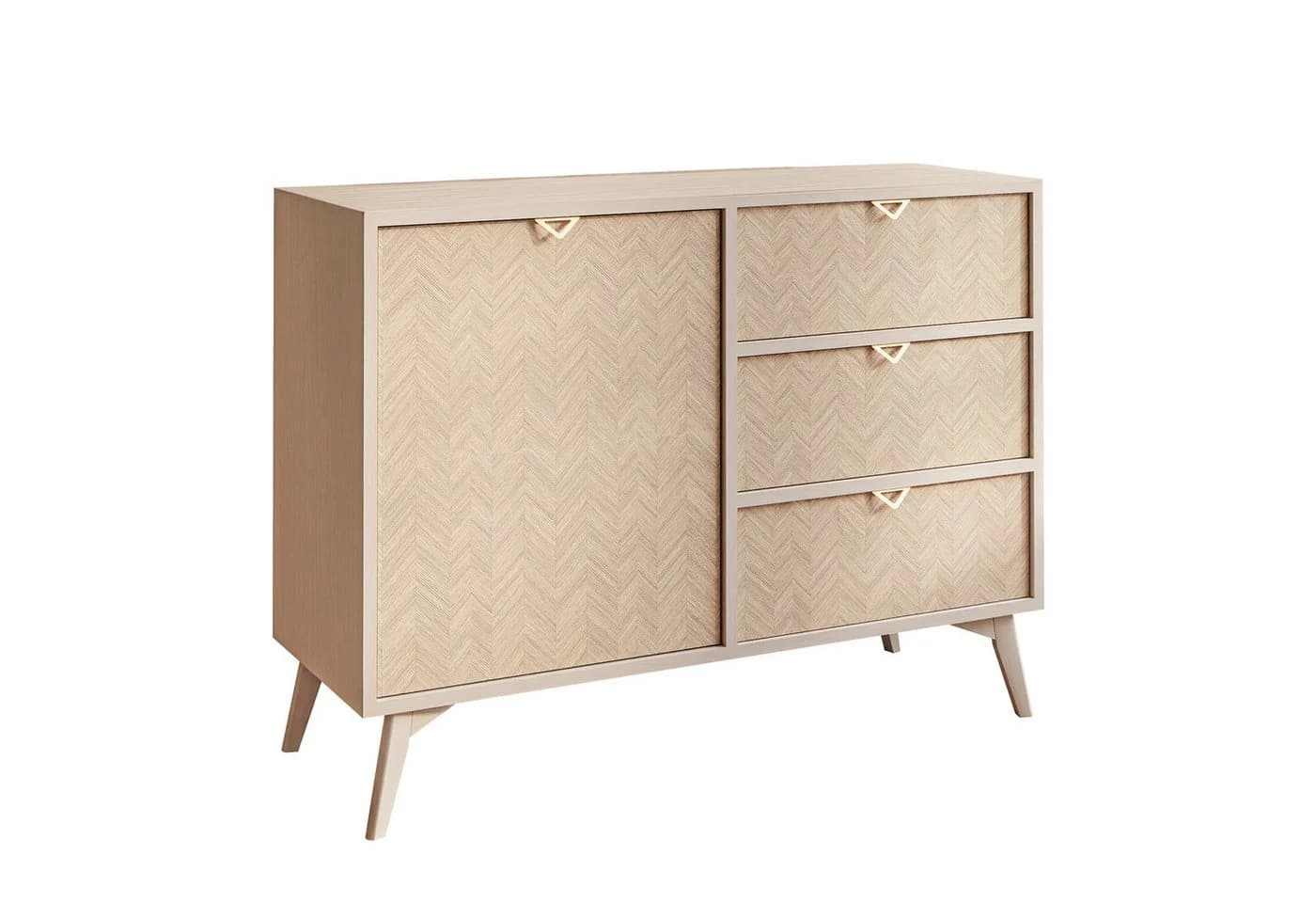 Lookway Kommode ALOE KSZD106 mit Drehtür und drei Schubladen Sandbeige - Bild 2