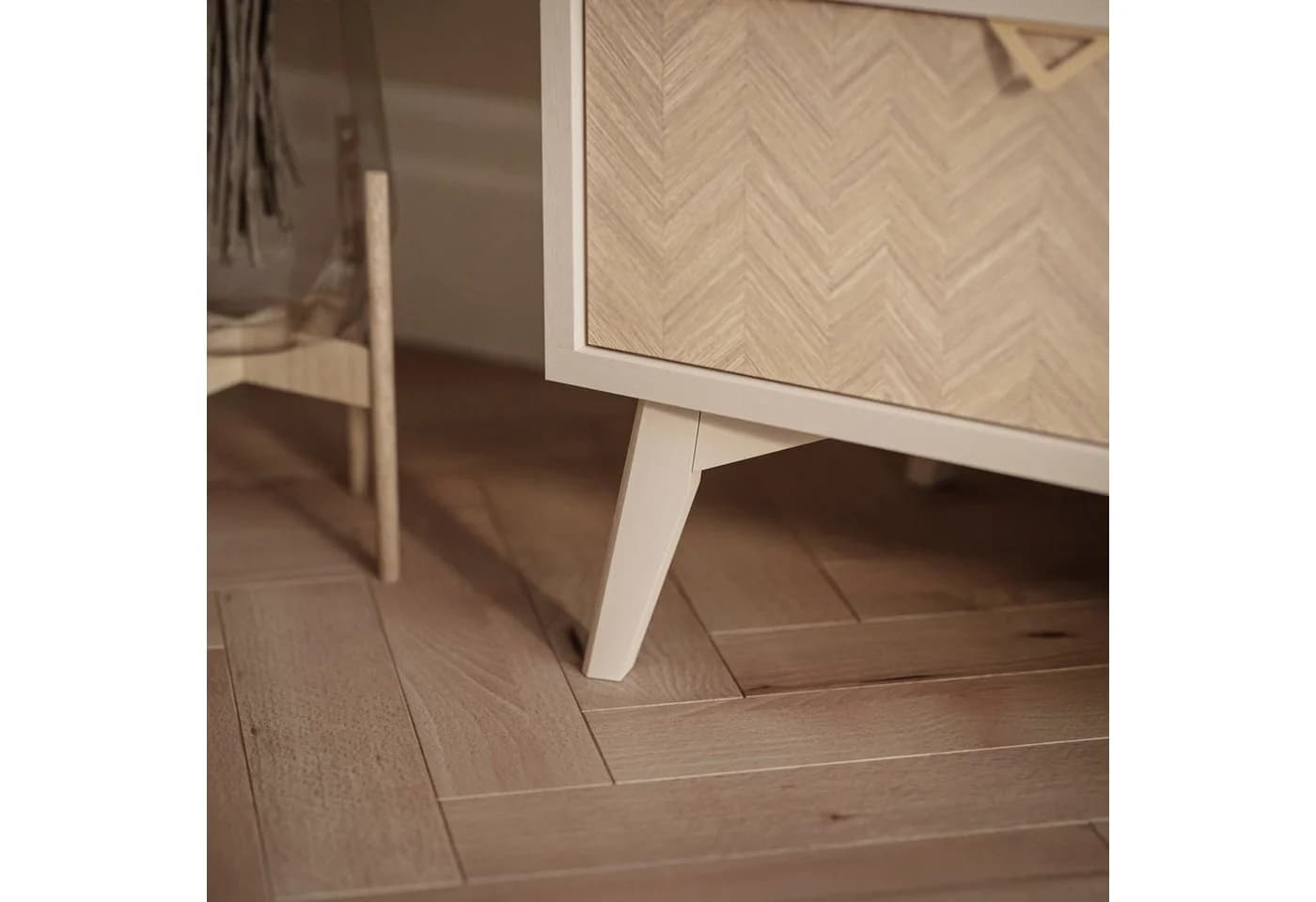 Lookway Lowboard ALOE Beige mit Fischgrätmuster - Bild 4