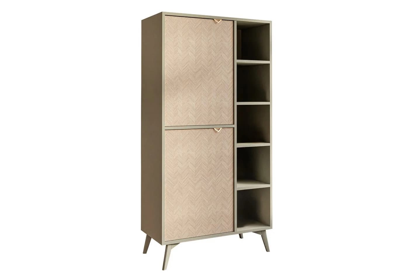 Lookway Standregal ALOE RG80 mit Türen Grün Gold Fischgrätmuster - Bild 2