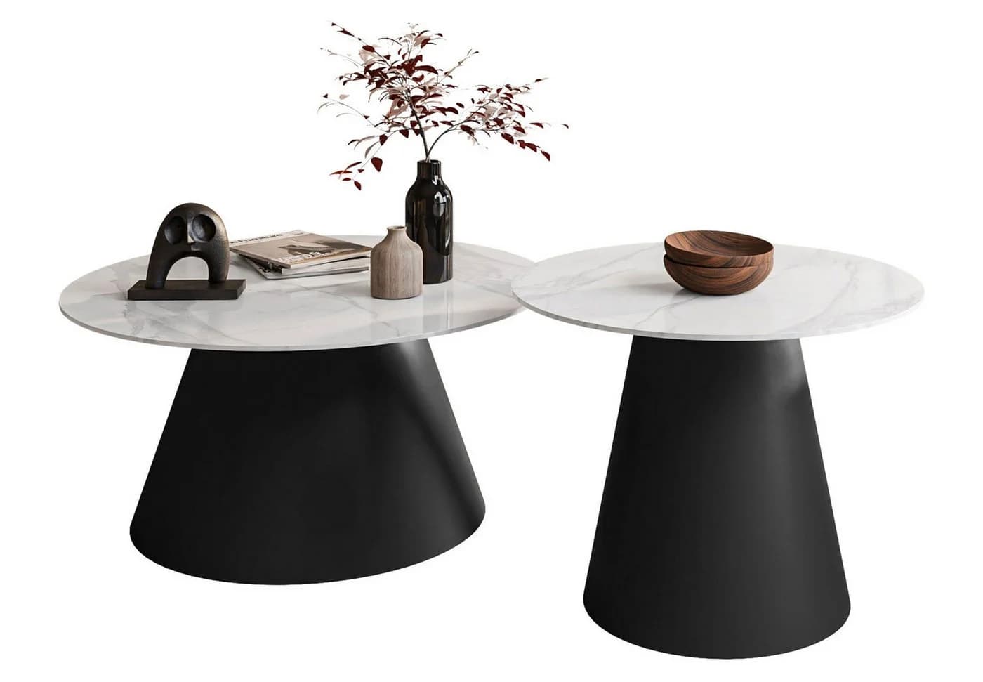 Lookway Couchtisch CARTELLE 2in1 Hochglanz Marmoreffekt - Bild 2