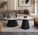 Lookway Couchtisch CARTELLE 2in1 Hochglanz Marmoreffekt Bild 3