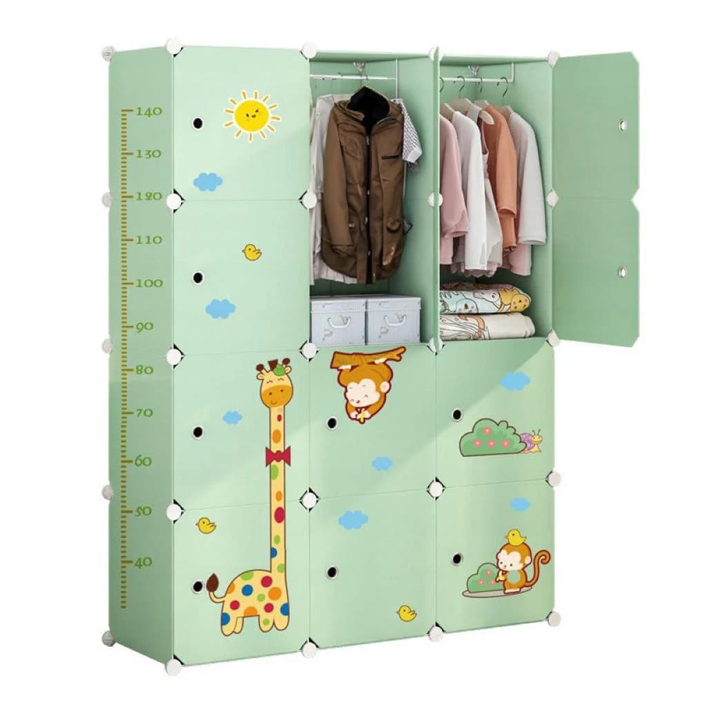 Rebiko Kinderkleiderschrank Grün Kunststoff Modular