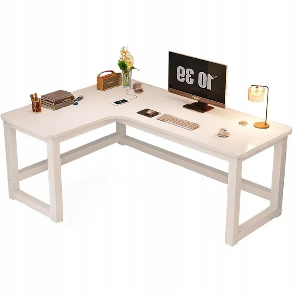 Weißer Gaming-Schreibtisch aus Holzwerkstoff