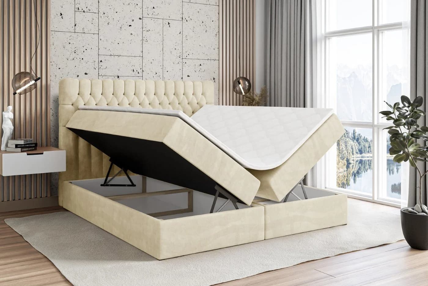 ALTDECOR Boxbett SERENE Beige Monolith mit Topper - Bild 3