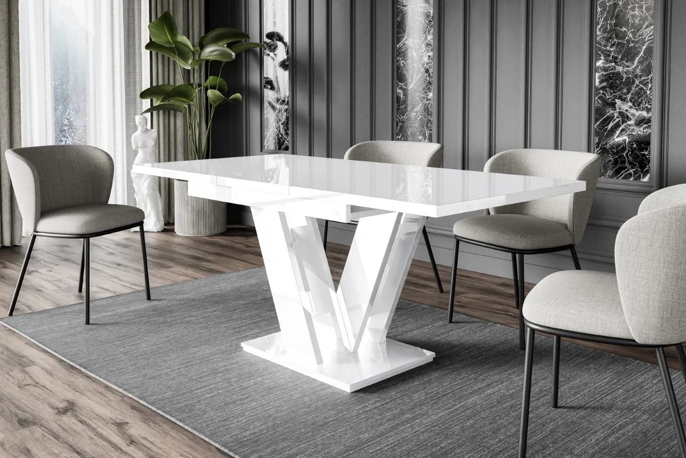 ALTDECOR Esstisch ASIV Ausziehbar Weiß Modern - Bild 3