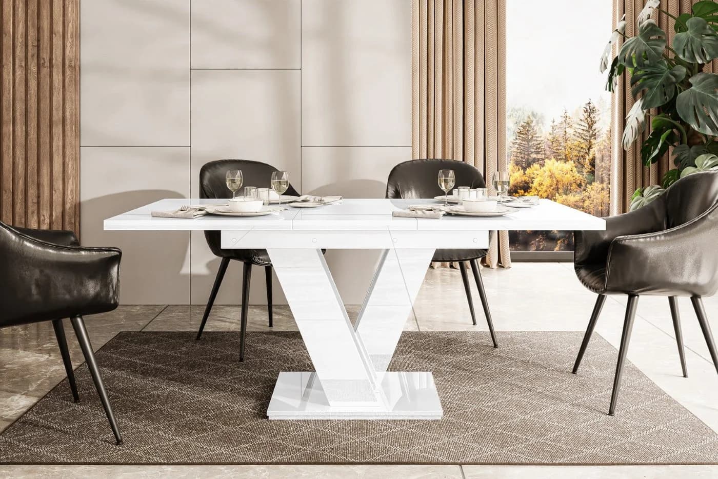 ALTDECOR Esstisch ASIV Ausziehbar Weiß Modern - Bild 4